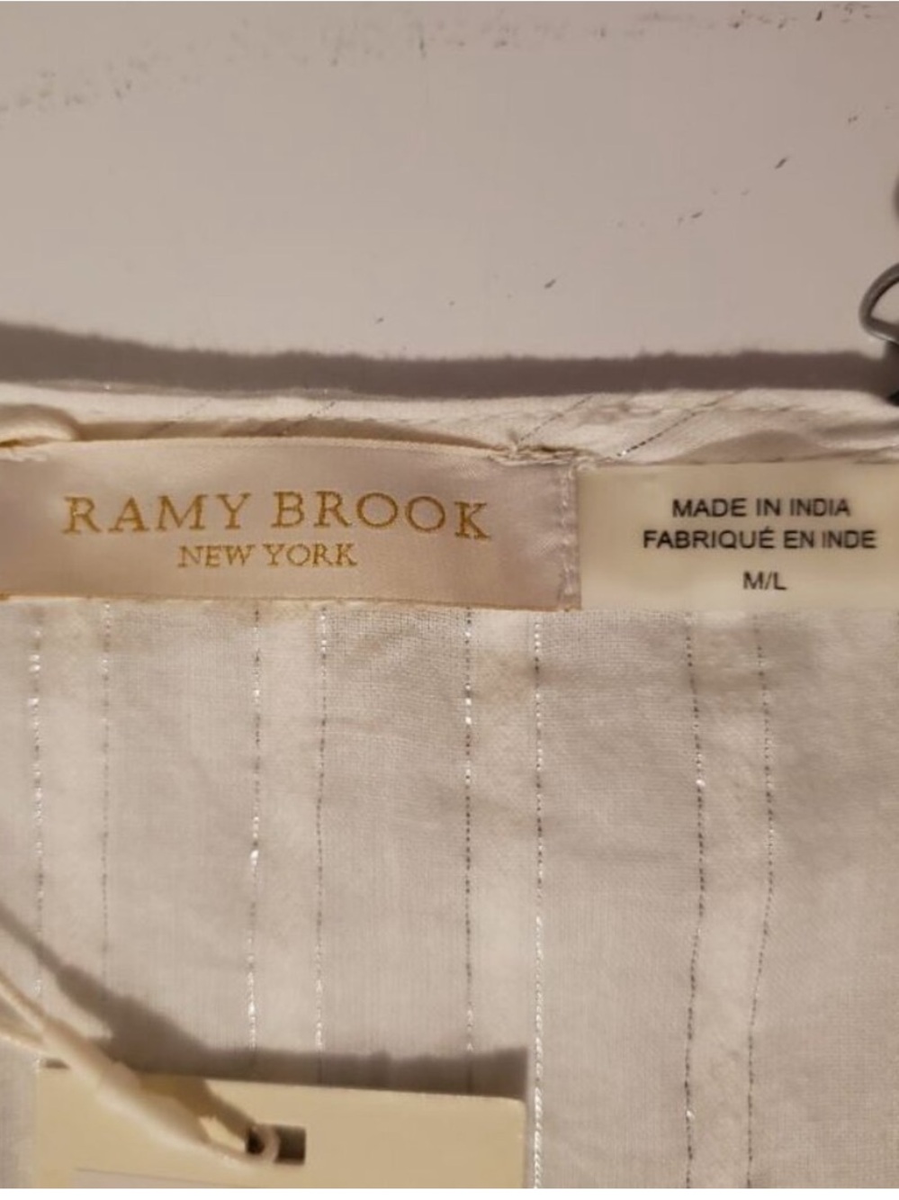 Ramy Brook White with blue embroidery Tunic . - Picture 7 of 8